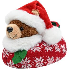 Onmygogo Fuzzy Animal Slippers for Toddler and Little Kids, Moose Giraffe Dog Slippers for Boys Girls in Kuwait