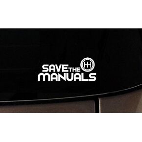 6" Save The Manuals Vinyl Car Window Decals Stickers White Ken Block Stance JDM in Saudi Arabia