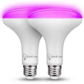 JandCase BR30 Halloween Light Bulbs, E26 Base Halloween Purple & Orange Indoor Flood Light Bulbs, Orange Purple Flood Light Bulbs for Halloween Decoration,11W(65W Equivalent),Not-Dimmable, 2 Pack in Saudi Arabia