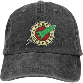 Planet Express Men's Black Adjustable Vintage Washed Denim Baseball Cap Dad Hat Trucker Cap in Saudi Arabia