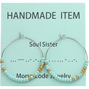 الفولاذ المقاوم للصدأ مورس كود هوب أقراط للنساء أفضل الأصدقاء هدايا ملهمة للفتيات في سن المراهقة عيد الميلاد الأزواج المسافة مطابقة المجوهرات in Kuwait