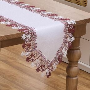 Natural Neutral Earth Tones Beige Floral Lace Table Runner Dresser Scarf 72 inches Long for Home Decor (Natural, 16"x72") in Kuwait
