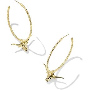 Kendra Scott, Women's, Longhorn Hoop Earrings, Gold, One Size in Saudi Arabia