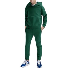 Haloumoning Boys 2 Piece Outfits Sweatsuits Long Sleeve Pullover Hoodie and Sweatpants Tracksuit Set 5-14 Years in Kuwait