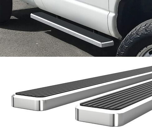 HD Ridez Side Step 6 بوصات مصقولة من الفولاذ المقاوم للصدأ متوافقة مع Dodge Ram 1500 2002-2008 الكابينة العادية ورام 2500 3500 2003-2009 (باستثناء موديلات Daytona Rumble Bee وSRT-10) (قضبان الخطوات الجانبية لشريط Nerf) in Saudi Arabia