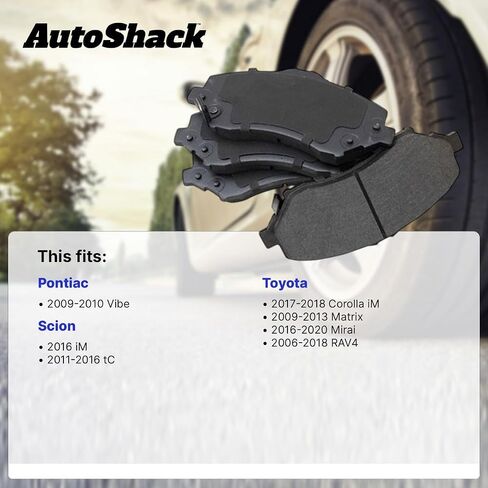 AutoShack Front Ceramic Brake Pad Set | Replacement for 2011-2016 Scion tC 2006-2018 Toyota RAV4 | 4-PC in Saudi Arabia