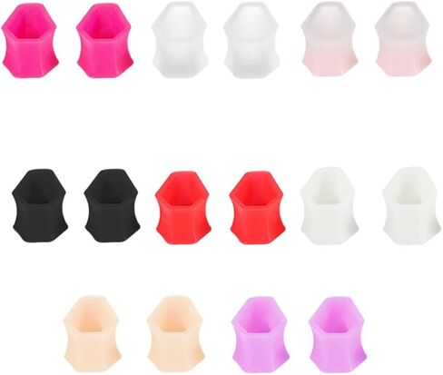 NewZenro Hollow Hexagon Thin Silicone Ear Tunnel Plugs Gauges Expanders Flexible Soft Tunnels Kit Stretcher Coffin Earrings Fashion Unique Lobe Piercing Body Jewelry for Women Men 8 Pairs Set in Saudi Arabia