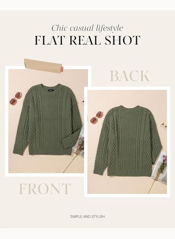 Dokotoo Women's Sweaters Casual Long Sleeve Oversized Sweater Fall Cable Knit Chunky Pullover Jumper Tops in Saudi Arabia
