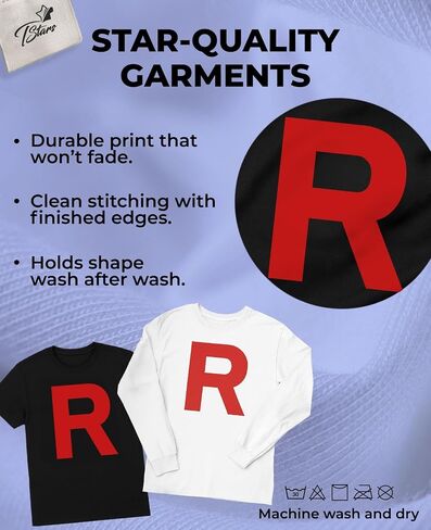 Tstars Team Rocket Costume Shirt - R Letter Halloween T-Shirt for Men - Funny Anime Tee in Saudi Arabia
