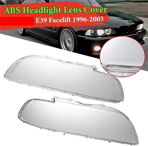 2Pcs Headlight Cover Compatible for BMW E39 Facelift 1996-2003 63128375301 63128375302 lampshade Shell Headlight Glass Lens headlamp Lens in Saudi Arabia