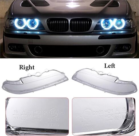 2Pcs Headlight Cover Compatible for BMW E39 Facelift 1996-2003 63128375301 63128375302 lampshade Shell Headlight Glass Lens headlamp Lens in Saudi Arabia