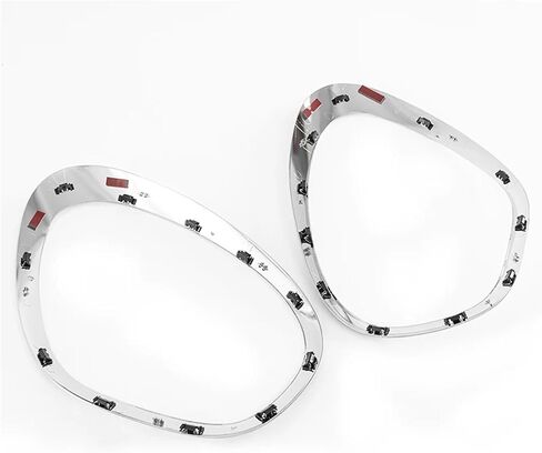 Headlight Trim Ring Bezel Compatible for R60 Cooper Countryman 2011-16 Glossy Black/Chrome Surround Cover 51139801573,51139801574(Chrome) in Saudi Arabia