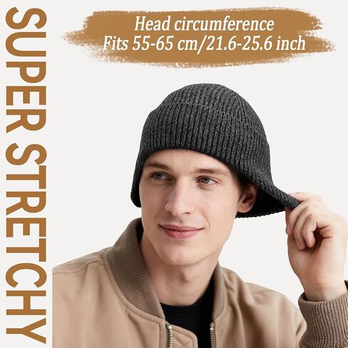 OZERO Winter Beanies Hats Men: Beanie with Ear Flaps Outdoor Thermal Knitted Hat - Warm Ski Stocking Polar Fleece Cuffed Cap in Kuwait