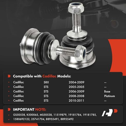 A-Premium 2 × وصلات كروية علوية أمامية، متوافقة مع كاديلاك SRX 2004-2009، STS 2005-2011 in Saudi Arabia