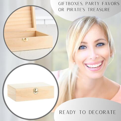 Factory Direct Craft Unfinished Wooden Tiny Treasure Chest Keepsake Boxes Set of 3 - Blank Trinket Boxes for Jewelry Storage, Favor Boxes and Beach Themed Parties (3-1/2 Inches Wide) in Saudi Arabia