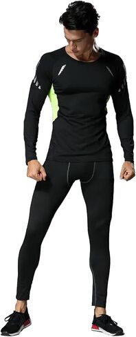3 PCS Men's Compression Set - Workout Long Sleeve Top & Pants with running Shorts | Moisture-Wicking Gym Bundle in Saudi Arabia