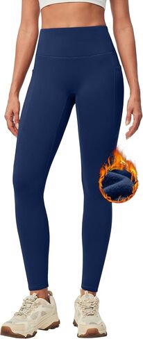 IUGA Women's Fleece Lined Leggings with Pockets Winter Warm Thermal Leggings for Women High Waisted Yoga Pants in Saudi Arabia