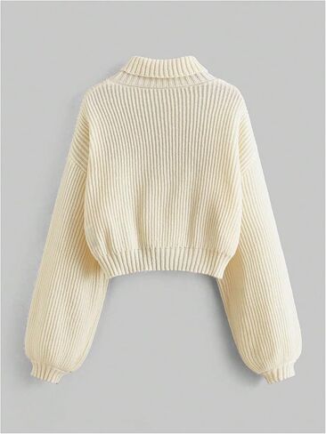 المرأة الأزهار المطرزة انخفاض الكتف المحاصيل البلوزات طويلة الأكمام الياقة المدورة متماسكة السترة in Kuwait