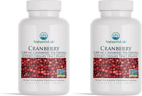 Nature's Lab Cranberry 5400mg-يدعم صحة المسالك البولية*-تم التحقق من غير المعدلة وراثيًا ، نباتي ، خالي من الغلوتين-90 كبسولة (إمدادات 3 أشهر) in Kuwait