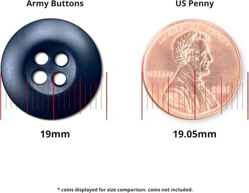 ButtonMode Tactical Buttons 19mm 30L Style 26 BDU ACU OCP ABU GI OD OC M65 LE FF Combat Arctic Army Cadet Uniform, American Military Spec Industrial Strength, Size 0.75 inch or 3/4", Black, 12-Buttons in Saudi Arabia