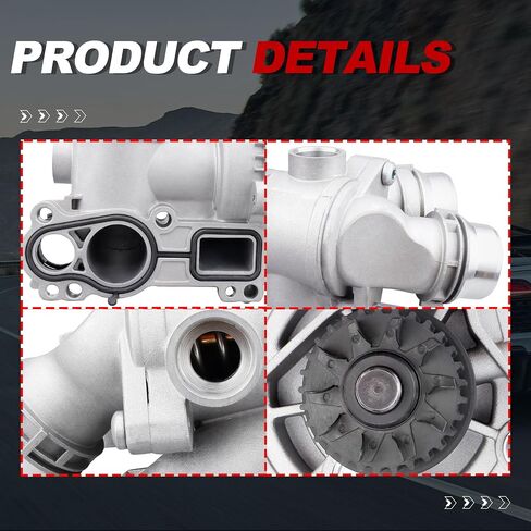 Engine Water Pump Assembly Automotive w/Aluminum Housing Thermostat Gasket 06H121026DD 1312460 Compatible for Audi A3 A4 TT VW Tiguan Jetta GTI Eos Beetle CC 2.0T TSI in Saudi Arabia