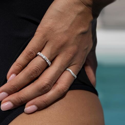 STORYJEWELLERY خواتم من الفضة الإسترليني، خاتم زفاف فضي للنساء، أساور زفاف منحنية للنساء، خواتم مكتنزة، خاتم زركونيا مكعب، هدايا لها in Saudi Arabia