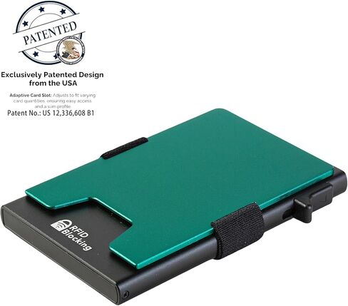 محفظة حامل البطاقة للرجال الحد الأدنى ، حظر RFID Slim Smart POPENIM Wallet ، تحمل 12 بطاقة ، لوحة مضغوطة قابلة للتوسيع ، حزام نقدي/مقطع أموال (أسود) in Saudi Arabia