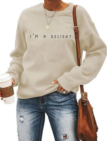 أنا فرحة البلوز المرأة مضحك قائلا إلكتروني طباعة Crewneck البلوز الفكاهة أقوال الساخرة كم طويل بلايز in Saudi Arabia