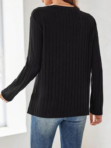Women's Crewneck Sweaters 2025 Fall Fashion Casual Long Sleeve Pullover Knitwear for Daily Outfits in Saudi Arabia