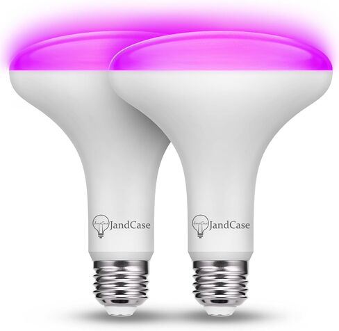 JandCase BR30 Halloween Light Bulbs, E26 Base Halloween Purple & Orange Indoor Flood Light Bulbs, Orange Purple Flood Light Bulbs for Halloween Decoration,11W(65W Equivalent),Not-Dimmable, 2 Pack in Kuwait