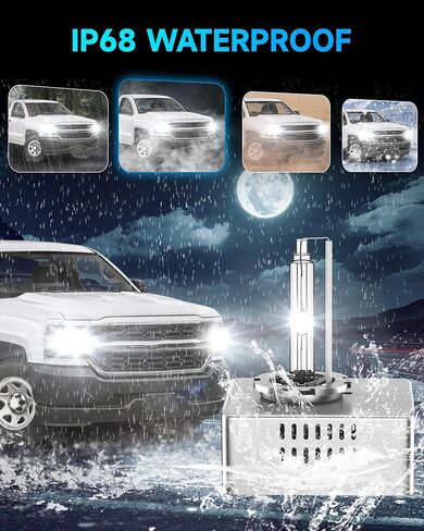 D5S HID Headlight Bulbs Fit for 2016 2017 2018 Chevy Silverado 1500 LT LTZ LS WT 2015-2018 GMC Sierra 1500 2500 3500 HD, High Low Beam Xenon Light, 8000K White Blue, Pack of 2 in Kuwait