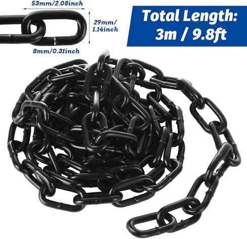 5/16 Black Chain Link 13.1ft Heavy Duty Chain Bulk Tow Chain Carbon Steel Trailer Chains Decorative Metal Chain Grade 30 Log Chain 1540lbs Binder Chain for Towing, Logging, Transport, Tie Down in Saudi Arabia