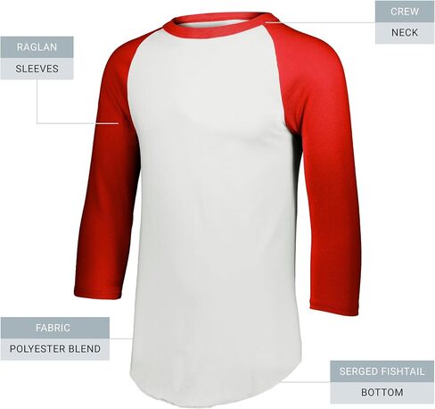 Augusta Sportswear mens Baseball Jersey 2.0 3 4 Sleeve, Athletic Heather/Red, 3X-Large US in Saudi Arabia