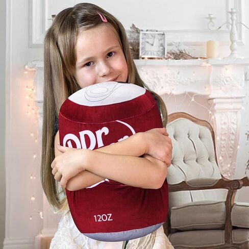 Doctor Pepper Pillow - Soda Can Stuffed Pillow - Soft Polyester Fabric, 18 inches - Cute and Fun Design, Red - Perfect for Home Decor, Gifts,, RMKAPILLOW-008 in Saudi Arabia