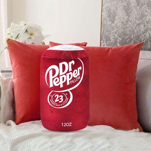 Doctor Pepper Pillow - Soda Can Stuffed Pillow - Soft Polyester Fabric, 18 inches - Cute and Fun Design, Red - Perfect for Home Decor, Gifts,, RMKAPILLOW-008 in Saudi Arabia
