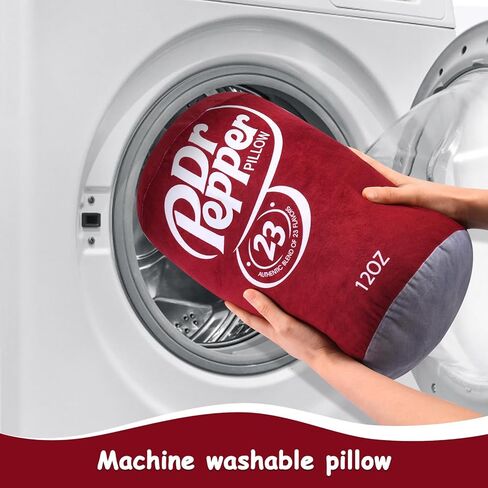 Doctor Pepper Pillow - Soda Can Stuffed Pillow - Soft Polyester Fabric, 18 inches - Cute and Fun Design, Red - Perfect for Home Decor, Gifts,, RMKAPILLOW-008 in Saudi Arabia