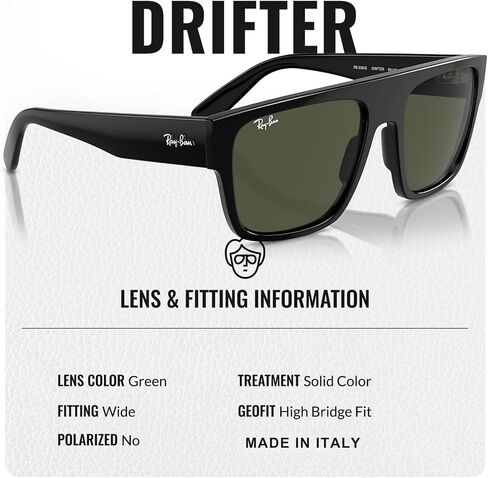 Ray-Ban RB0360S Drifter Square Shape Sunglasses for Men and Women- Timeless Classic Sun Glasses with Modern Elegance - Premium UV Protection - Designer Men's and Women's Sunglasses in Saudi Arabia