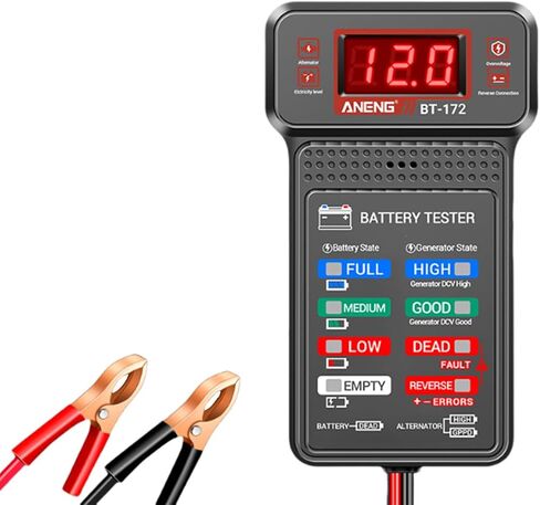 جهاز اختبار بطارية السيارة 12 فولت مع شاشة LCD ومؤشر، ومحلل نظام شحن الفولتميتر العالمي للسيارة ومولد التيار المتردد، ومؤشر مراقبة حمل البطارية الرقمي للمركبات سريع الاستجابة in Saudi Arabia