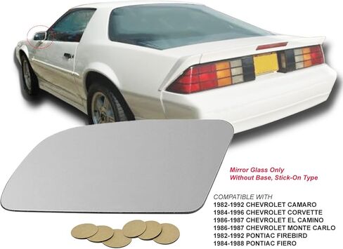 APA Replacement Mirror Glass with Adhesive Pads for 1982-1996 CAMARO CORVETTE FIREBIRD MONTE CARLO FIERO EL CAMINO Driver Left Side in Saudi Arabia