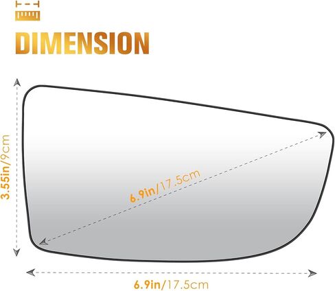 Passenger Right Side Heated Lower Mirror Glass Fits for 2015 2016 2017 2018 2019 2020 2021 2022 Ford Transit T150 T250 T350 HD Replacement for BK3Z17K707B in Saudi Arabia