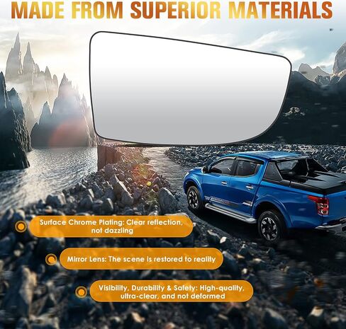 Passenger Right Side Heated Lower Mirror Glass Fits for 2015 2016 2017 2018 2019 2020 2021 2022 Ford Transit T150 T250 T350 HD Replacement for BK3Z17K707B in Saudi Arabia