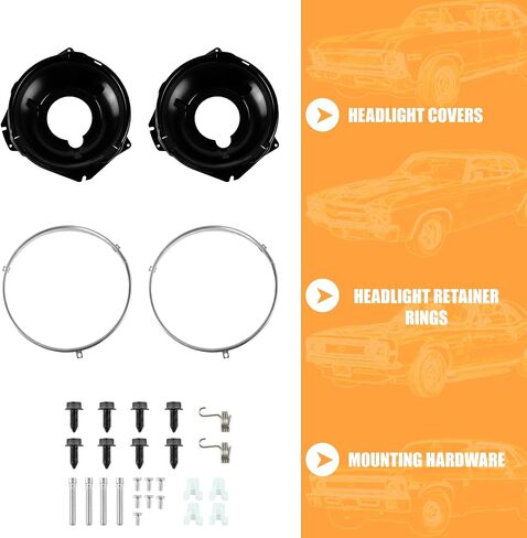 Suitable for Chevrolet headlight buckle and installation bucket kit, with stainless steel sealing beam ring and hardware in Saudi Arabia