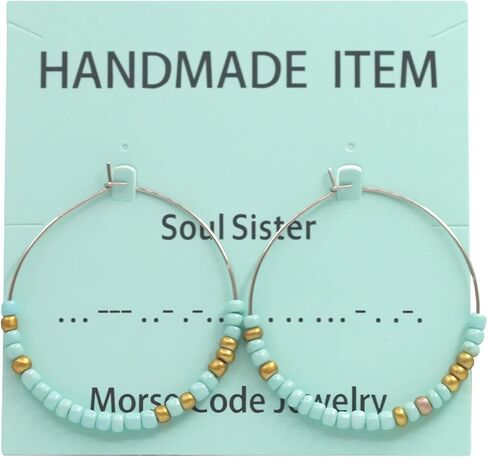 الفولاذ المقاوم للصدأ مورس كود هوب أقراط للنساء أفضل الأصدقاء هدايا ملهمة للفتيات في سن المراهقة عيد الميلاد الأزواج المسافة مطابقة المجوهرات in Kuwait