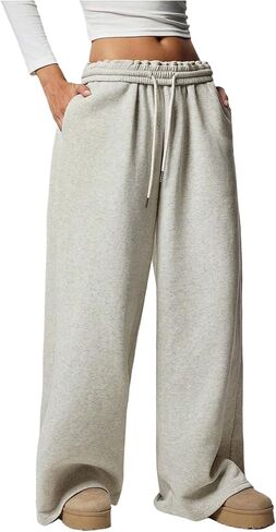 GORGLITTER Women's Wide Leg Sweatpants Low Rise Baggy Pants Y2k Athletic Workout Gym Sweatpants in Saudi Arabia