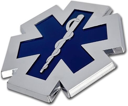 Elektroplate EMS Star of Life Symbol OEM Chrome Emblem for Cars, Trucks, and All Auto | Universal Fit at 2.8" x 2.8" | Weatherproof in Saudi Arabia