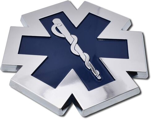 Elektroplate EMS Star of Life Symbol OEM Chrome Emblem for Cars, Trucks, and All Auto | Universal Fit at 2.8" x 2.8" | Weatherproof in Saudi Arabia
