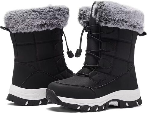 أحذية نسائية للشتاء الدافئ مقاومة للماء أحذية ثلج مريحة للطقس البارد أحذية معزولة لمنتصف الساق in Kuwait
