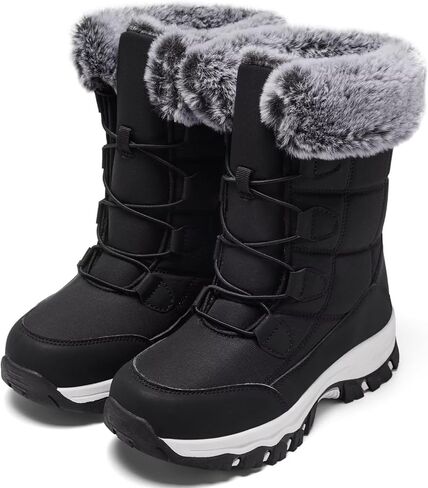 أحذية نسائية للشتاء الدافئ مقاومة للماء أحذية ثلج مريحة للطقس البارد أحذية معزولة لمنتصف الساق in Kuwait