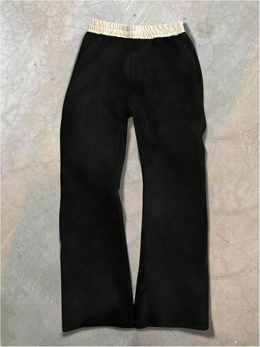 Men's Wide Leg Sweatpants Y2k Letter Graphic Print Stacked Flared Sweatpants Streetwear in Kuwait