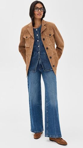 Madewell Women's Denim Crewneck Cutaway Vest in Greendale Wash in Saudi Arabia